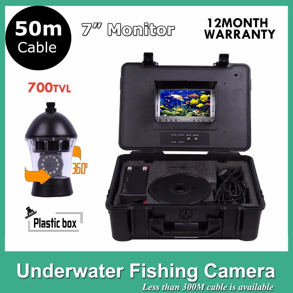 

Fish Finder 12Pcs White Leds Camera Nightvision fishing camera Rotate 360 Degree 50m cable