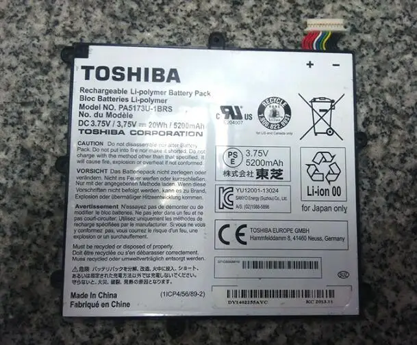 Новые оригинальные Аккумулятор для Toshiba планшет WT8-A PA5173U-1BRS 3,75 V 20WH