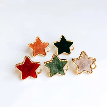 

Star Wool Stuff Stud Earring Accessories Pendant Necklace Supplies for Jewelry Making Accessories Components 6pcs KP2087