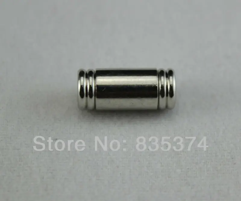 

50pcs Imitation Rhodium Plated Copper Cylindrical Magnetic Clasp 14*6mm Inner Hole 3mm