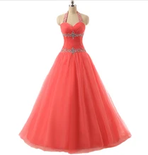 Vestido De Quinceanos Süße 16 Kleider Ballkleid Coral Quinceanera Kleider Pailletten Perlen Mädchen Formales Abschlussball-partei Quitte Kleid