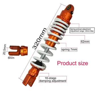 

Damping adjustable new 320mm 12inch 7mm fork shock spring shock absorber motorcycle for HONDA CB350 CB500K White