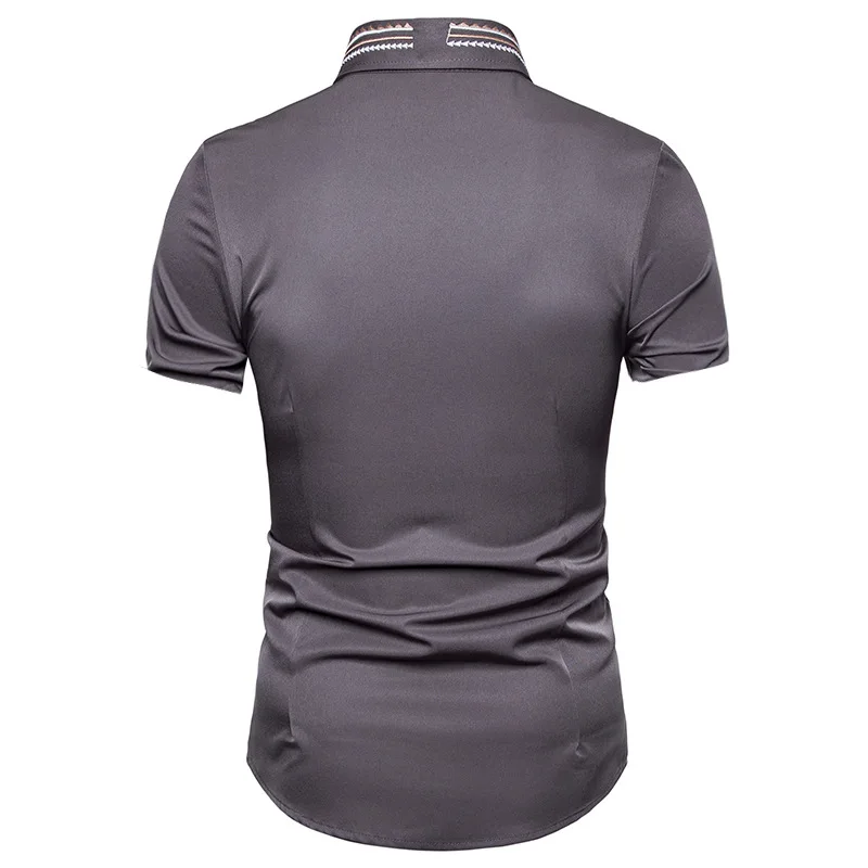 FFXZSJ Летняя мода тотем вышитые рубашки slim fit короткий рукав Camisas в 2018 новая кнопка Повседневная рубашка Этническая рубашка для мужчин