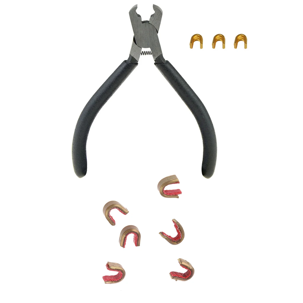 Archery Buckle Pliers + 9Pcs Bowstring Nocks Set Buckle Clips Nocking Point Outdoor Sports Bow String Nock Set Nocking Pliers