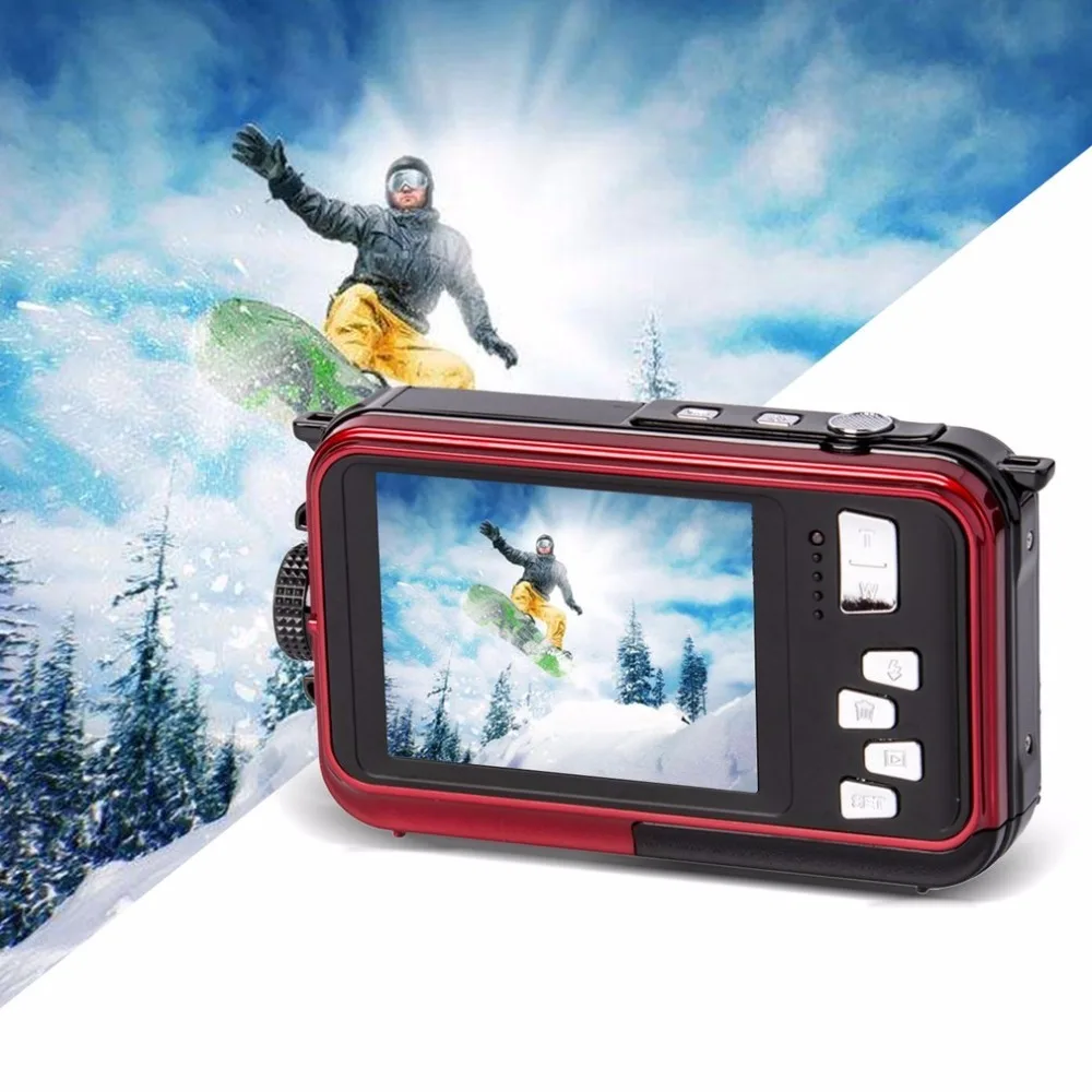

Double Screen Underwater Camera HD Waterproof Photo Shooting Video Recording Sports Diving LED Flash Digital Video Camera