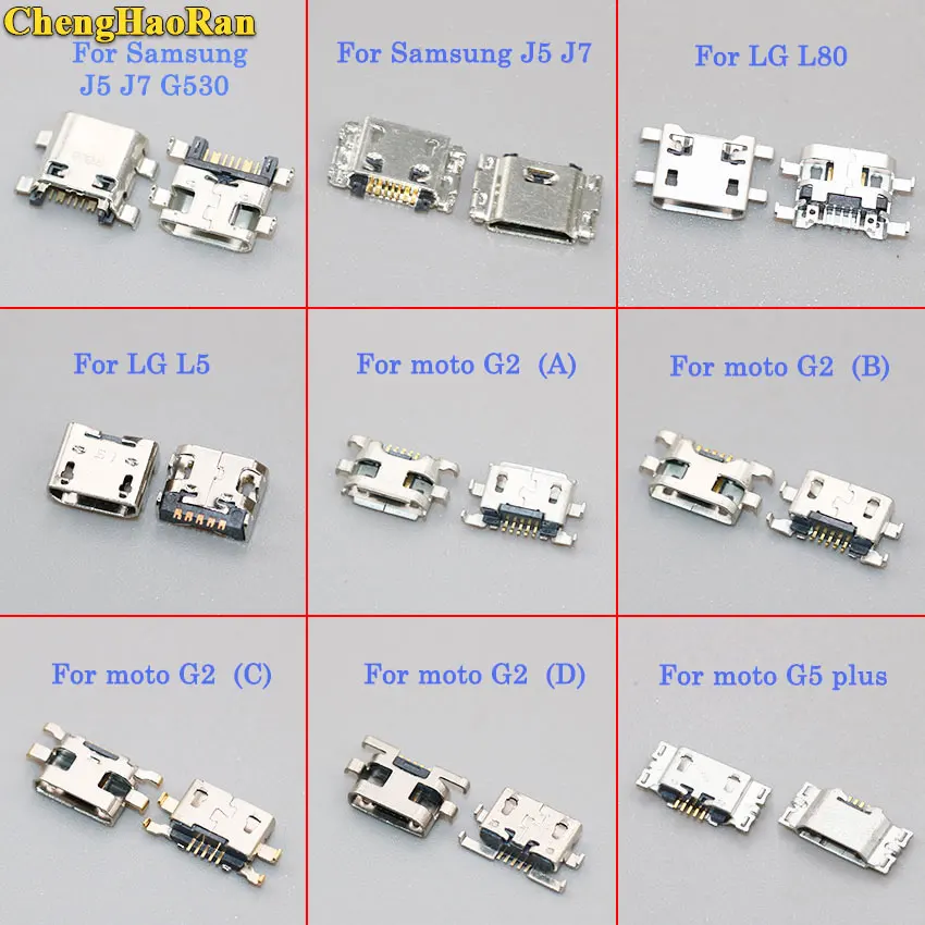 ChengHaoRan micro usb разъем для зарядки порт Разъем для Blackberry для zte L2 для Alcatel для samsung для LG для MOTO G2