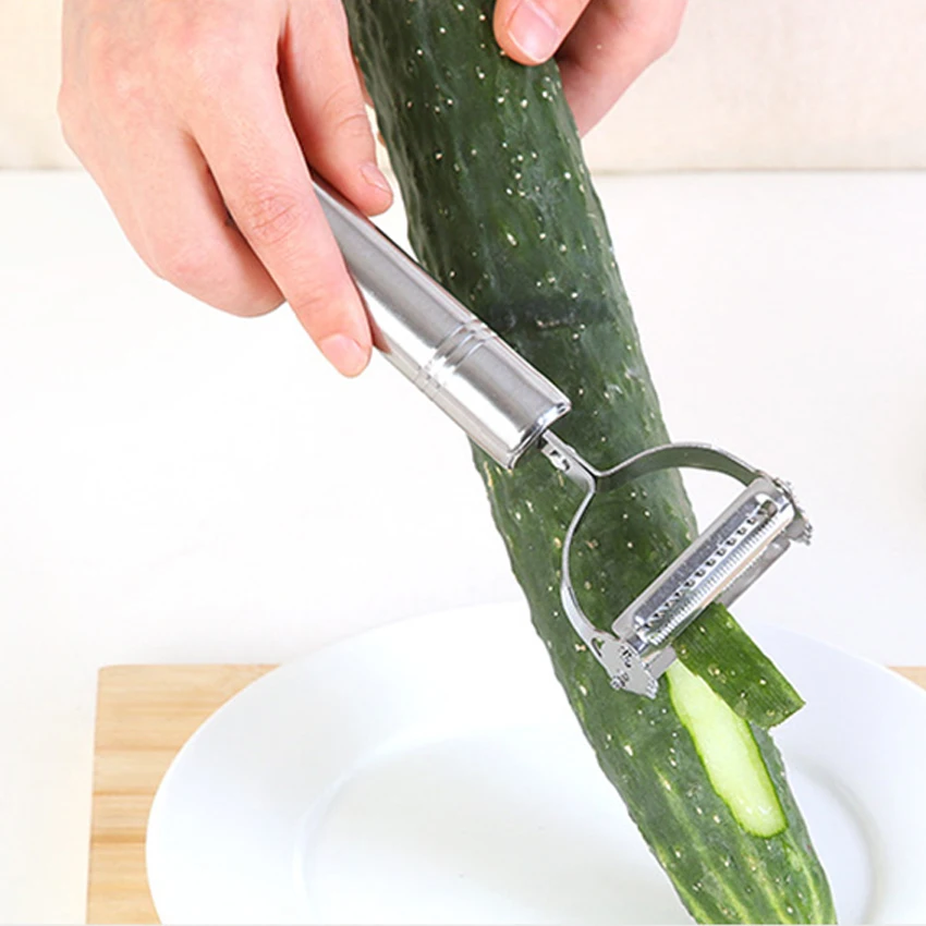 2 in1 Многофункциональный Нержавеющая сталь моркови картофеля нож для чистки