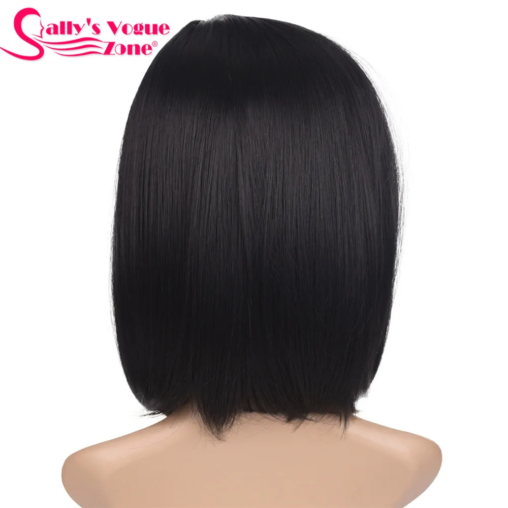 Естественный цвет Sallyhair высокая температура синтетический короткий Омбре черный изумрудно-зеленый цвет прямой боб парик - Цвет: Естественный цвет