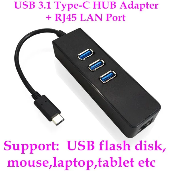 USB 3,1 Тип-c концентратор 3 Порты и разъёмы с RJ45 сетевой адаптер Тип C до USB 3,0 OTG с поддержкой Ethernet Сетевая карта для Macbook Air