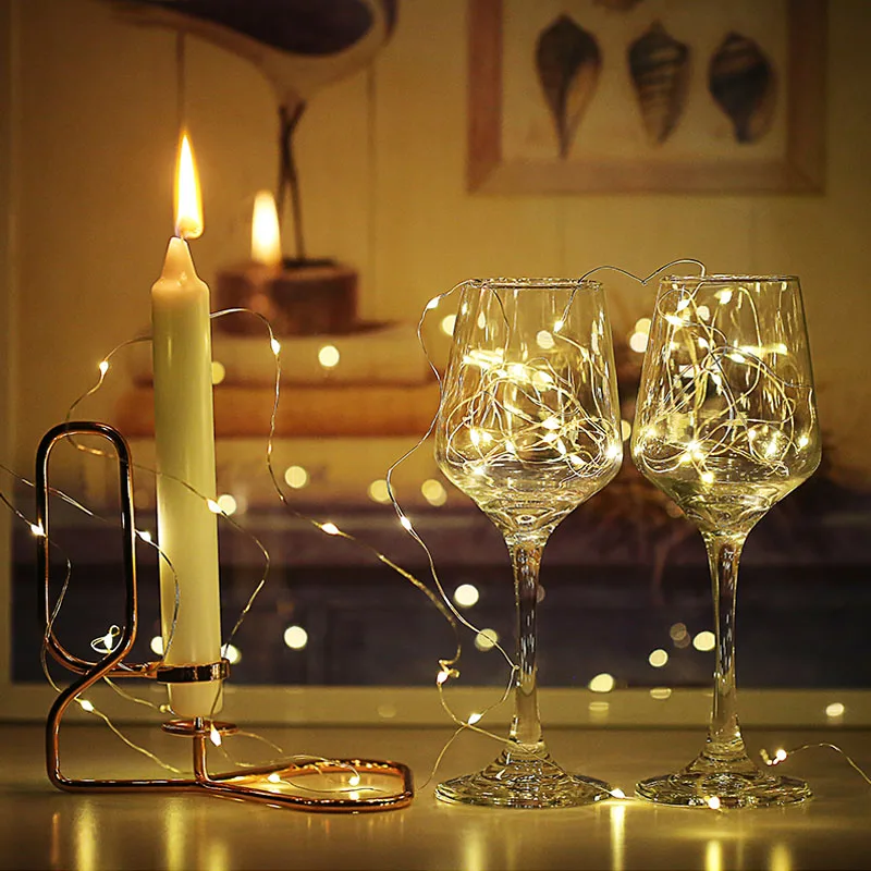 

10M 5M 2M LED Silver Wire String Light Fairy Lamp Christmas Holiday Wedding Party Decor Lighting 3AA Battery Operated Lights