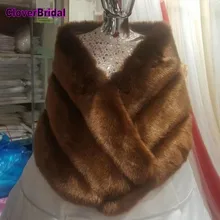 CloverBridal, высокое качество,, Модное теплое меховое болеро, куртка, 165 см, длина 50 см, широкое плотное пальто, шаль, свободный размер