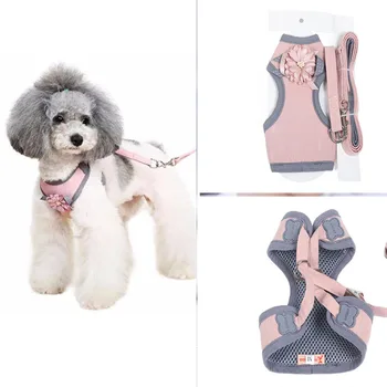 

Dog Cat Harness Pet Adjustable Reflective Vest Walking Lead Leash for Dogs Puppy Polyester Mesh Harness for Small Medium Dog