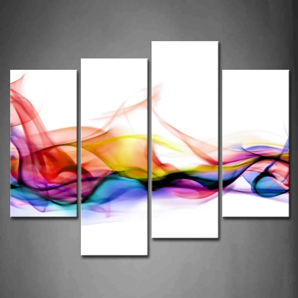 

Framed Wall Art Pictures Abstract Smoke Canvas Print Artwork Abstract Modern Posters With Wooden Frames For Living Room