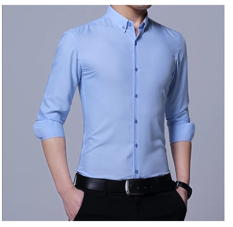 New Arrival Men Shirt Long Sleeve Button Down Printed Dress Shirts Cotton Casual Slim Fit Male Social Shirt Chemise Homme (25)