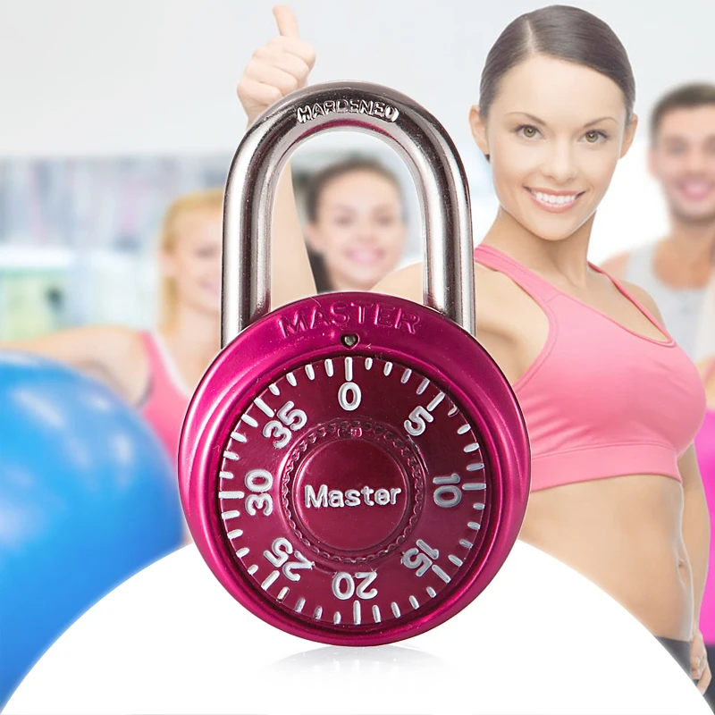 Master Lock Wide Combination Dial Padlock with Aluminum Cover Password Smart for Lock Carousel gym locker lock Assorted Colors