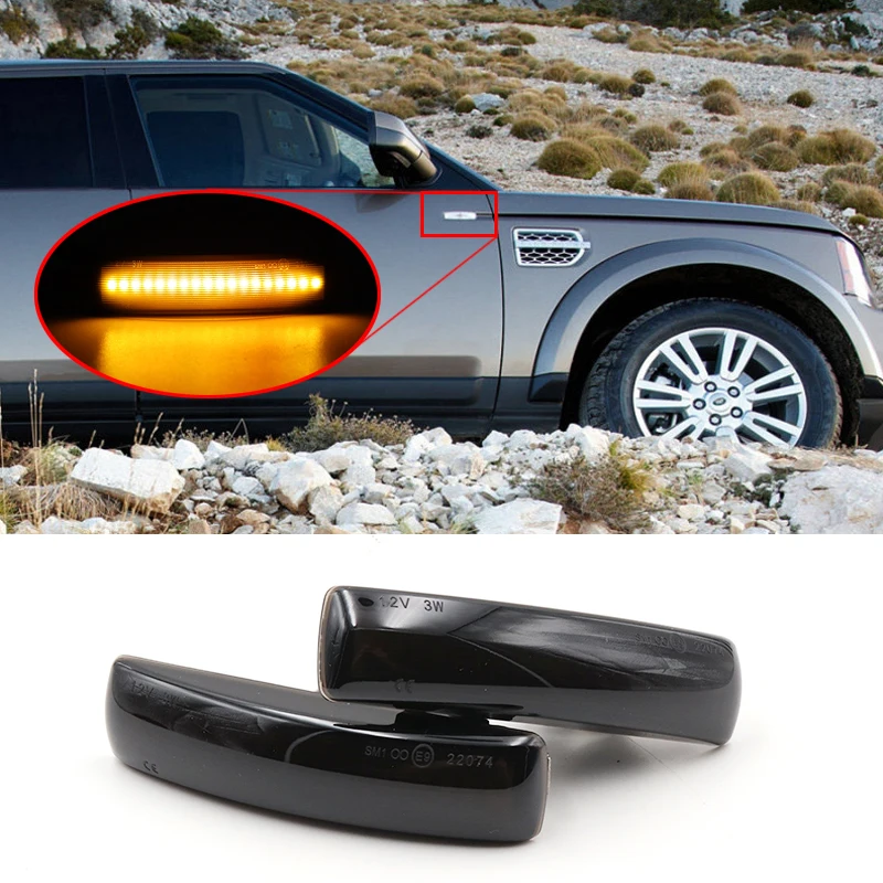 

Niscarda 2x Smoke Lens Side Marker Lamp Repeater Indicator Light For Land Rover Discovery Defender Range Rover Sport