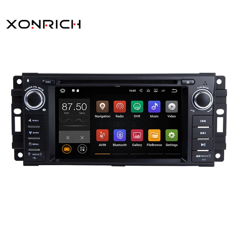 2 Din Android 8.1 Car DVD Player For Jeep Grand Cherokee Chrysler 300C Compass Patriot Dodge Sebring GPS Navigation Radio Stereo |