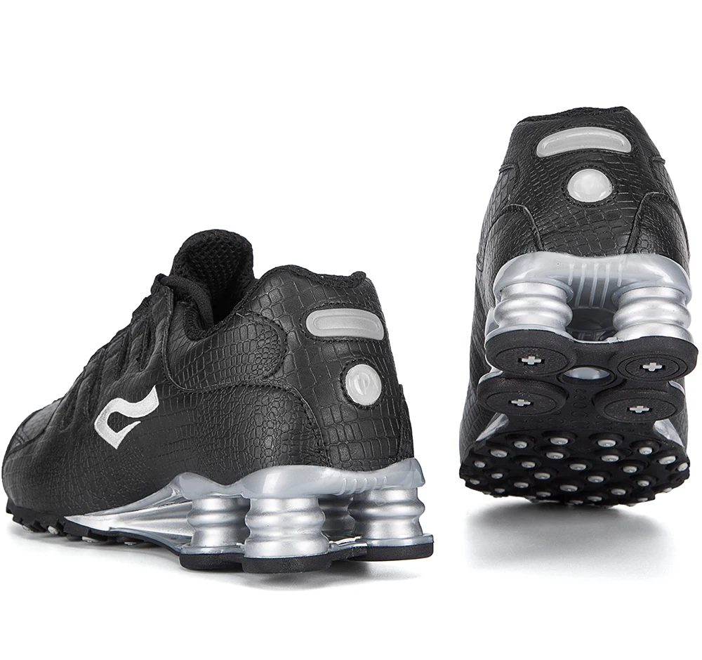 Мужские кожаные теннисные туфли CPX черные и белые из крокодиловой кожи