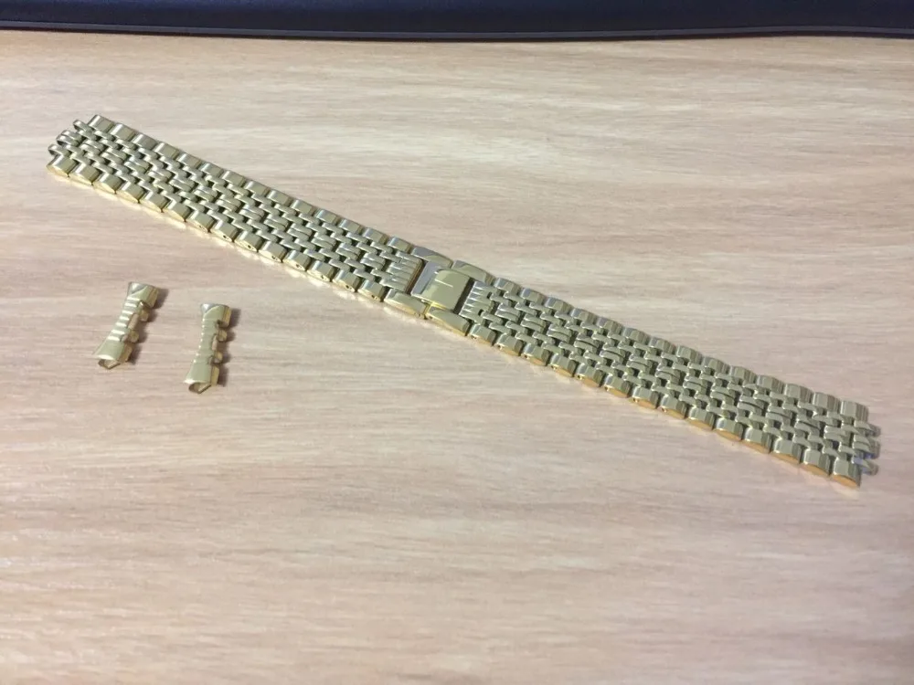 

18mm NEW T52 T57 men Watch Band T870/970 Gold Stainless Steel band Solid Bracelet