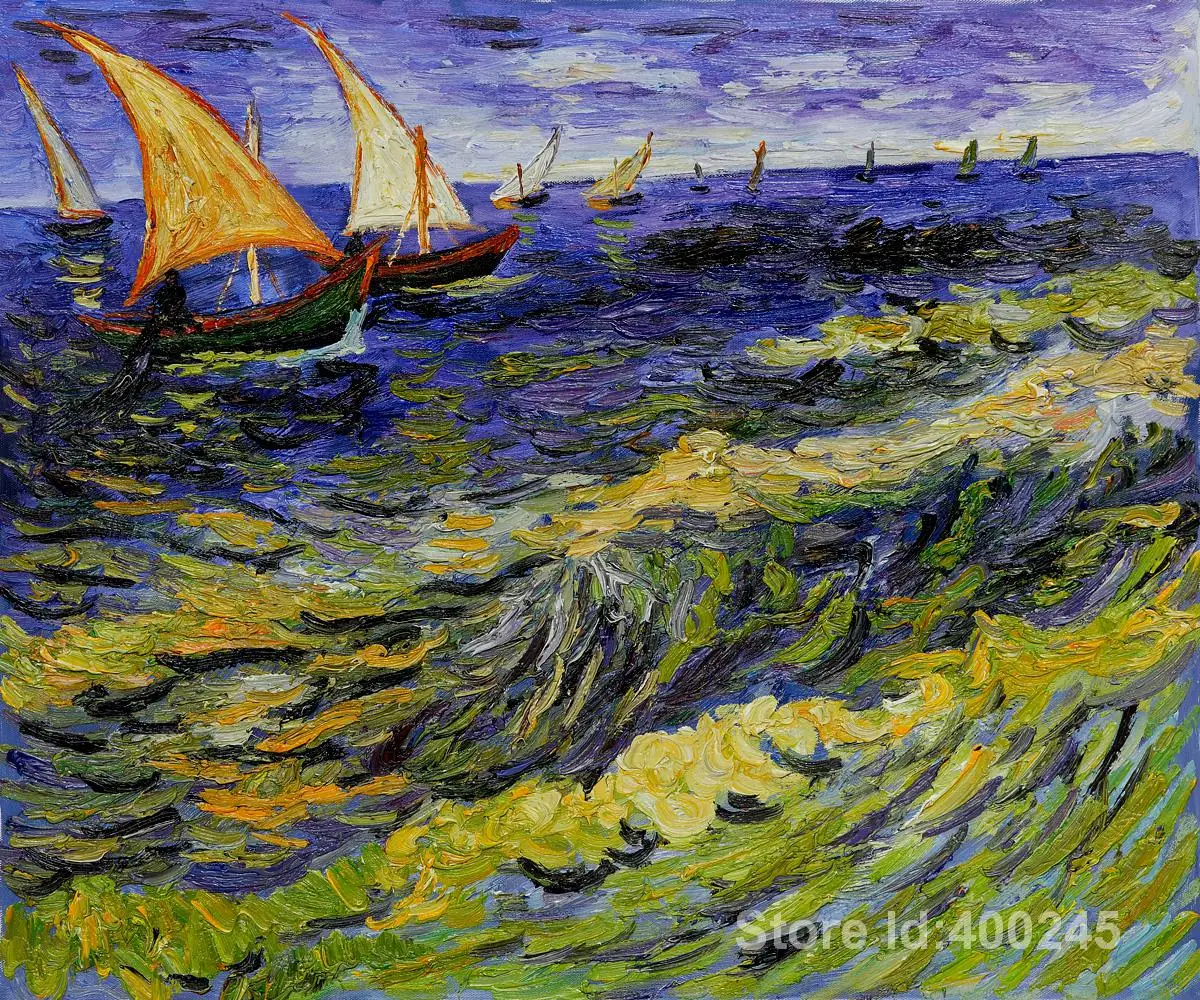 Море в сент мари. Морские пейзажи ван гога. Ван гог море в сент-мари. Ван гог картины море. Ван гог лодки в сен-мари.
