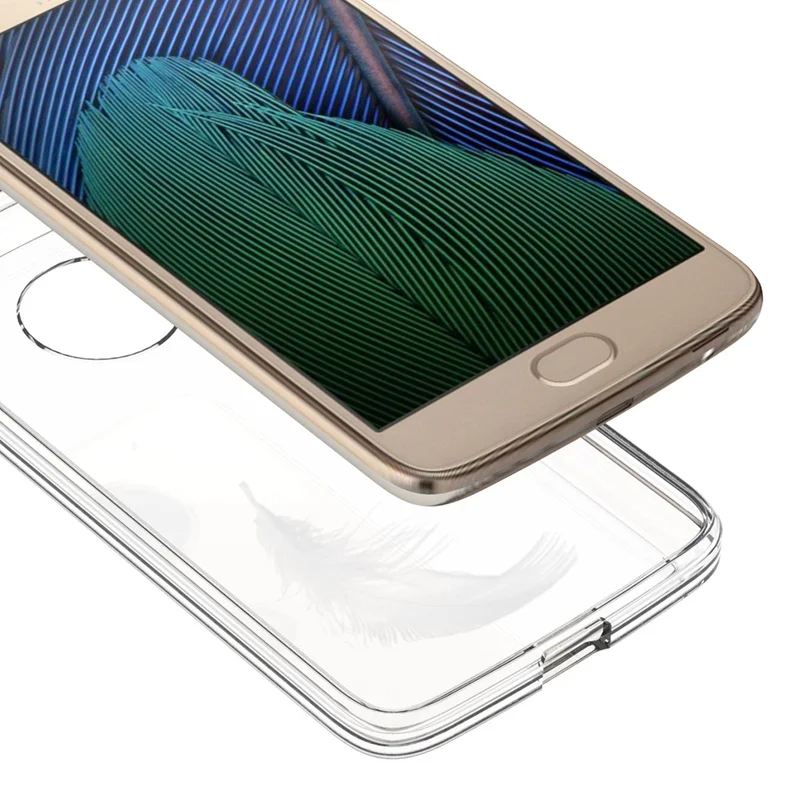 Прозрачный чехол для Motorola Moto G5 / Plus + кристально прозрачная задняя крышка