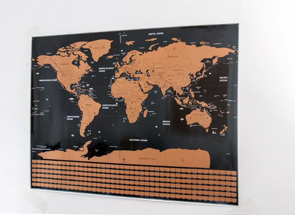 Big size world scratch wall map Deluxe Edition Scratch World Map With Scratch Off Layer Visual