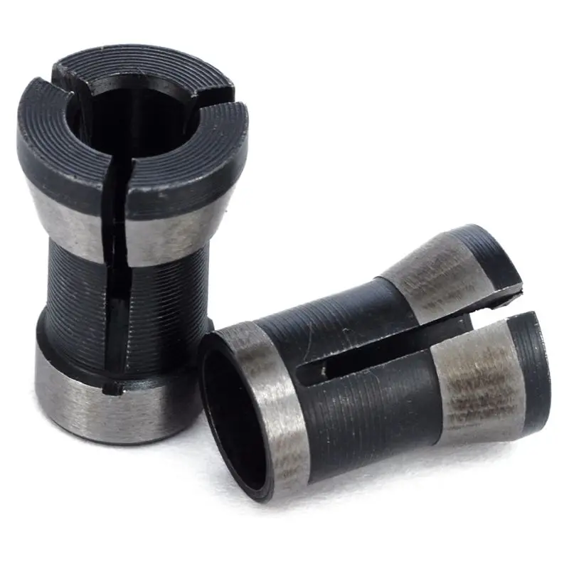 

2Pcs High Precision Collet Chuck Set 6.35Mm 8Mm Engraving Trimming Machine Electric Router For Machinery Manufacturing