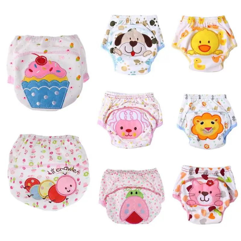 

1Pc Cute Baby Diapers Reusable Nappies Cloth Diaper Washable Infants Children Baby Cotton Training Pants Panties Nappy Changing