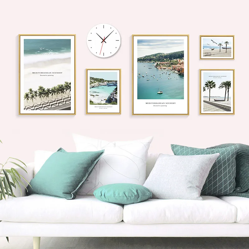 

Coconut Palm Tree Beach Sea Wall Art Landscape Canvas Painting Nordic Posters And Prints Wall Picture For Living Room Decoration