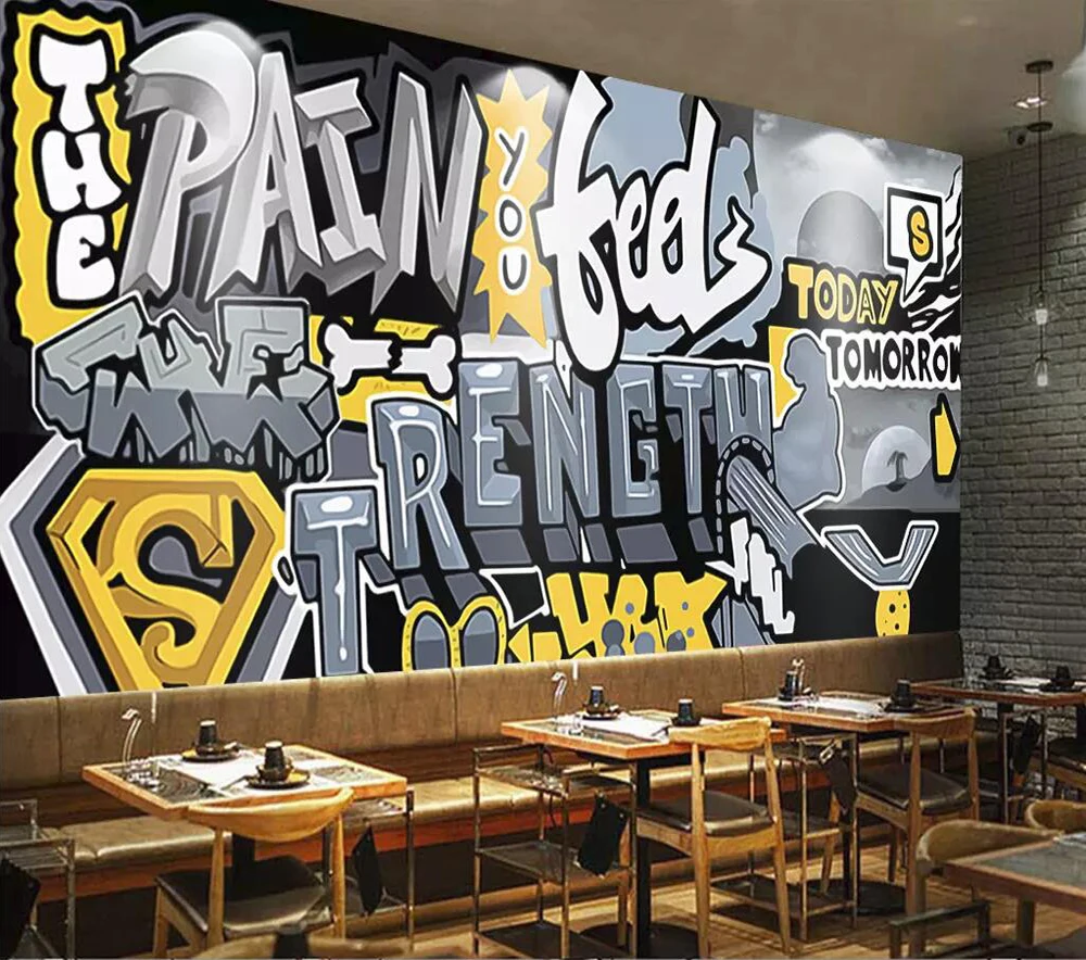 Commercial wallpaper Vintage hand painted graffiti