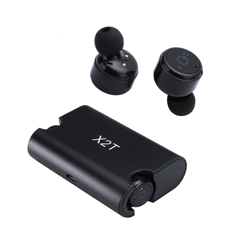 

2018 newest X2T earbuds super mini true wireless earphone with charger box Bluetooth CSR4.2 headphone for mobile phone