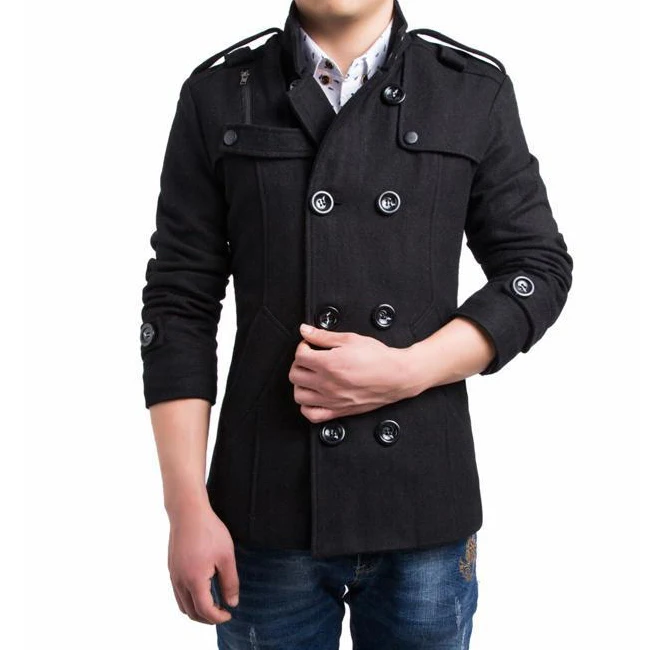 Popular Mens Gray Pea Coat-Buy Cheap Mens Gray Pea Coat