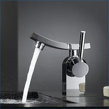 Круглые вертлюжные смесители для раковины, один вертикальный кран, хромированная насадка на кран, на бортике горячей и холодной латуни кран, J14063