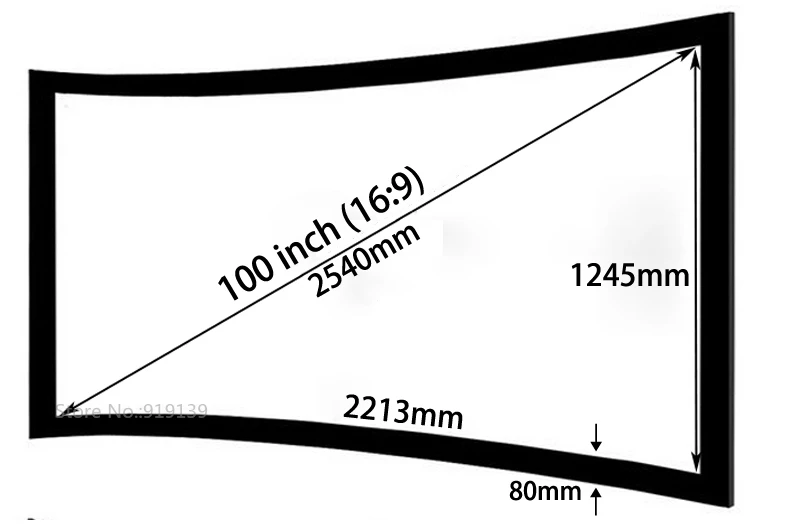 100 Inch curved screen dimension(1)