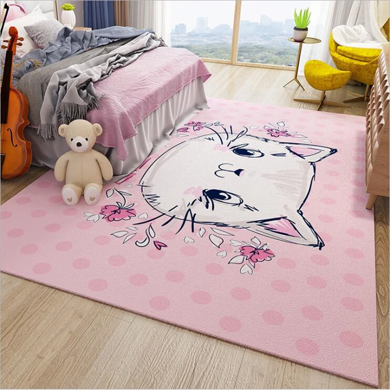 AOVOLL ковер для спальни милый розовый коврик для пола с изображением сердца принцессы из мультфильма Средиземноморский мягкий ковер из нетканого материала