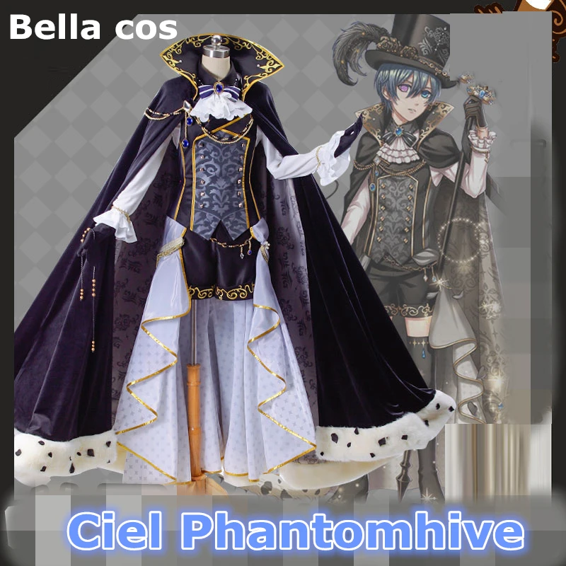 Черные костюмы для косплея дворецкий Ciel Phantomhive Хэллоуина карнавала аниме Expro