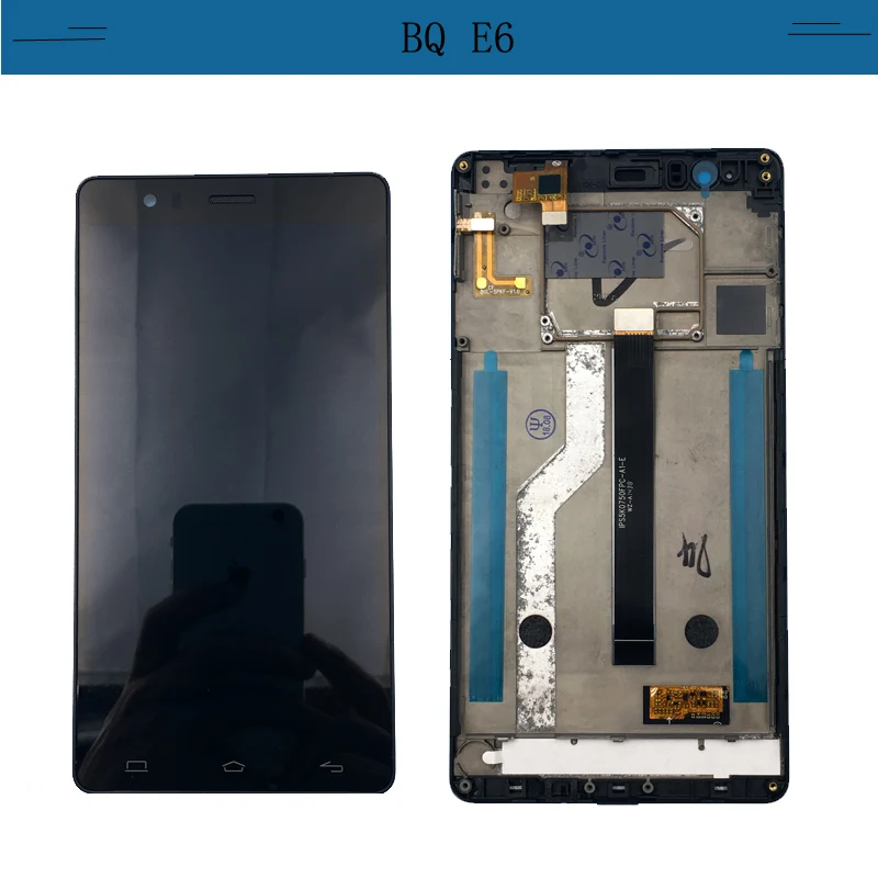 Оригинальный для BQ Aquaris E6 ЖК дисплей + сенсорный экран дигитайзер с рамкой IPS5K0750FPC