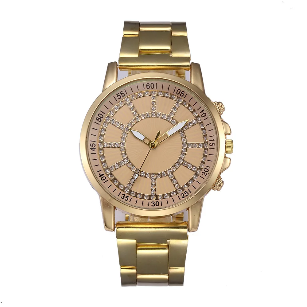 

Fashion Man Women Crystal 2018 Clock Luxury Brand Men Gold Creative Boy Quartz Stainless Steel Analog Quartz Wrist Watch