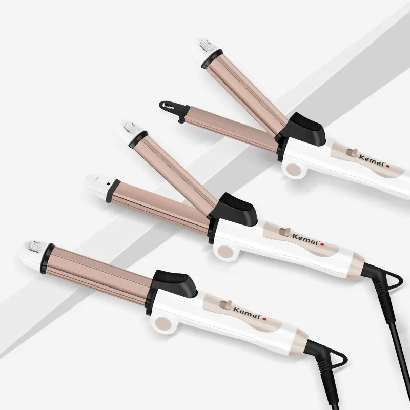 Cena Kemei 3 w 1 składana lokówka do włosów szybkie nagrzewanie Mini ceramiczna lokówka + prostownica do włosów prostownica + płyta kukurydziana lokówka do włosów