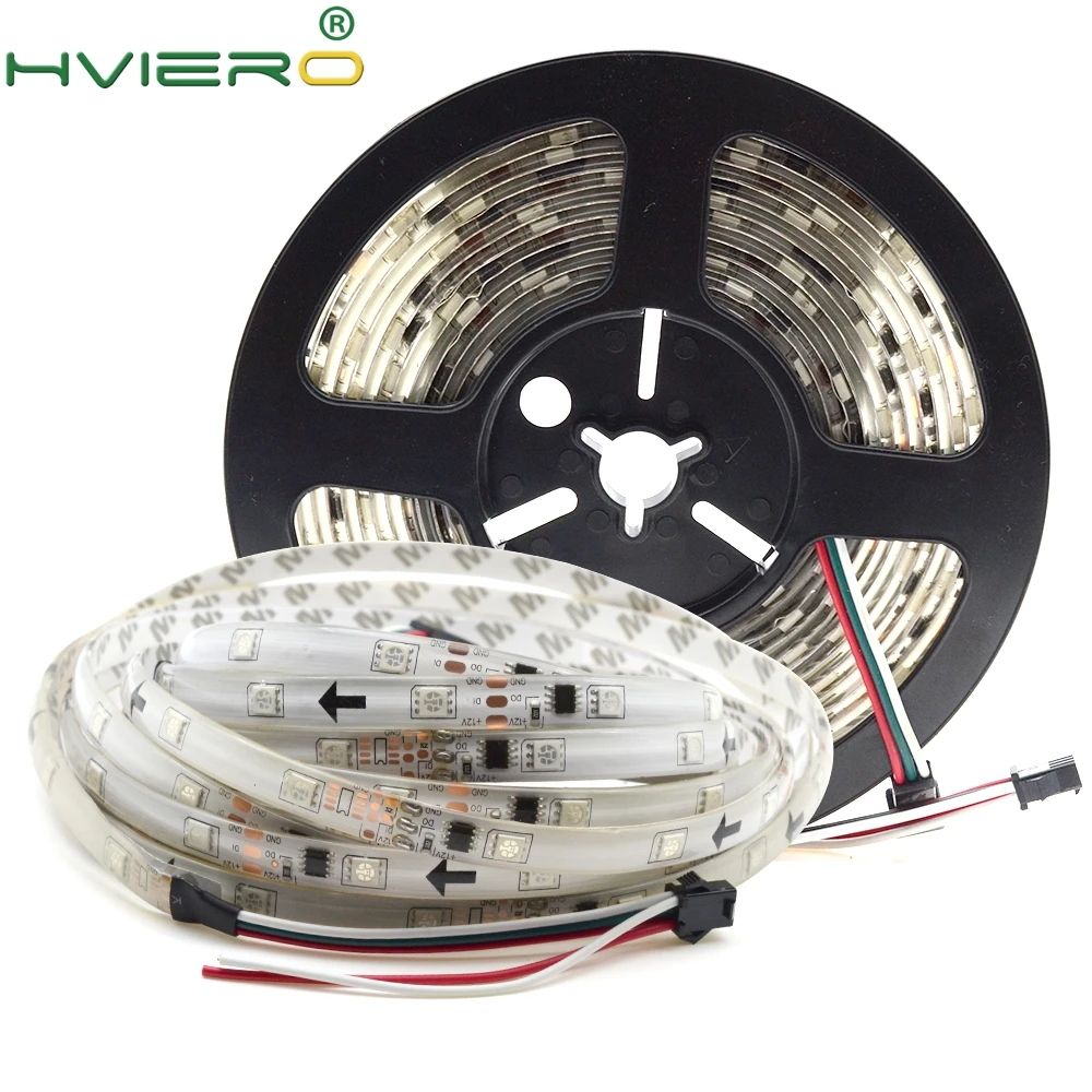 

Decorative Light WS2811 12V 30 LEDs/ M 5m/150LEDs IP65 Waterproof 5050 SMD RGB Auto Change Color Flexible Ribbon Strip Lighting