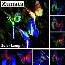 Светодиодный Солнечный свет лампы бабочка Многоцветный сад свет фонари огни светодиодный Открытый Патио Украшение для ограды свет водонепроницаемый
