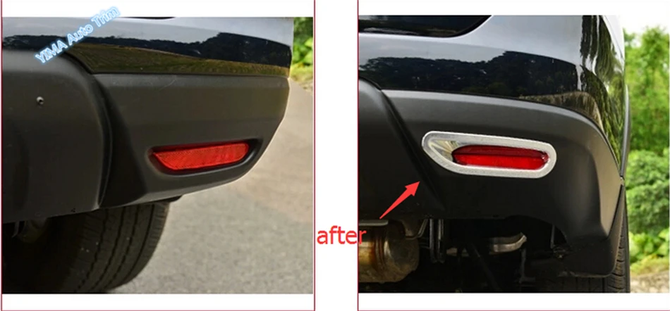 

Chrome Rear Fog Light Lamp Cover trims 3pcs For nissan Rogue 2014 2015 / X-trail 2014-2015