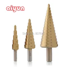3pcs/set HSS Step Drill Bit Set core drill bit Titanium Coated cone Step Drill Bit Set hole cutter Metric