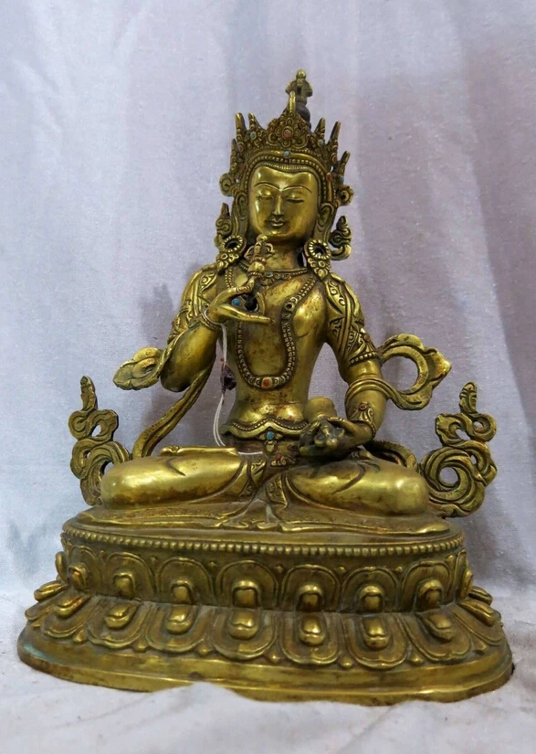 

bi002547 10" China Tibet copper bronze gilt Buddhism Vajrasattva buddha Sculpture Statue