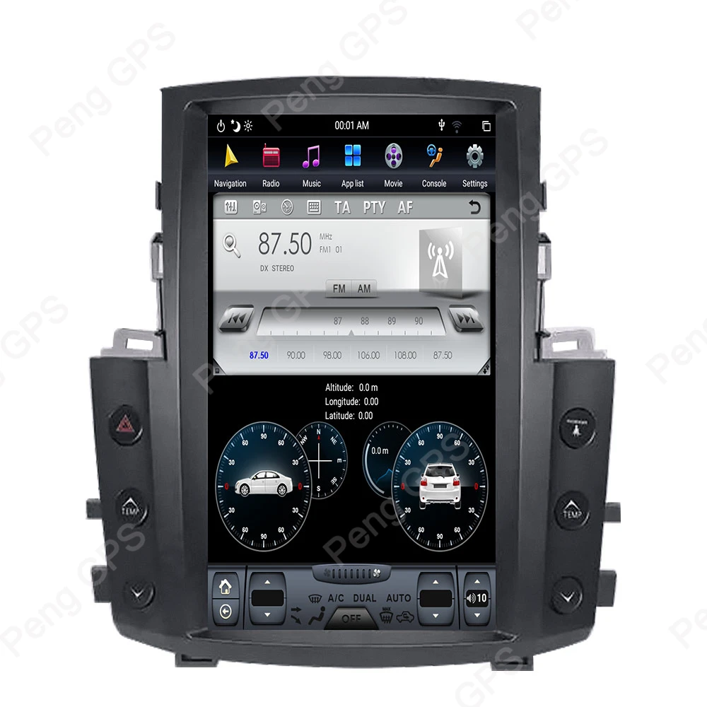 Cheap 6 Core Android 8.1 Tesla Vertical Screen for Lexus LX570 2007-2015 GPS Navigation 4G+32G DVD Player Built-in CarPlay 4K Headunit 4