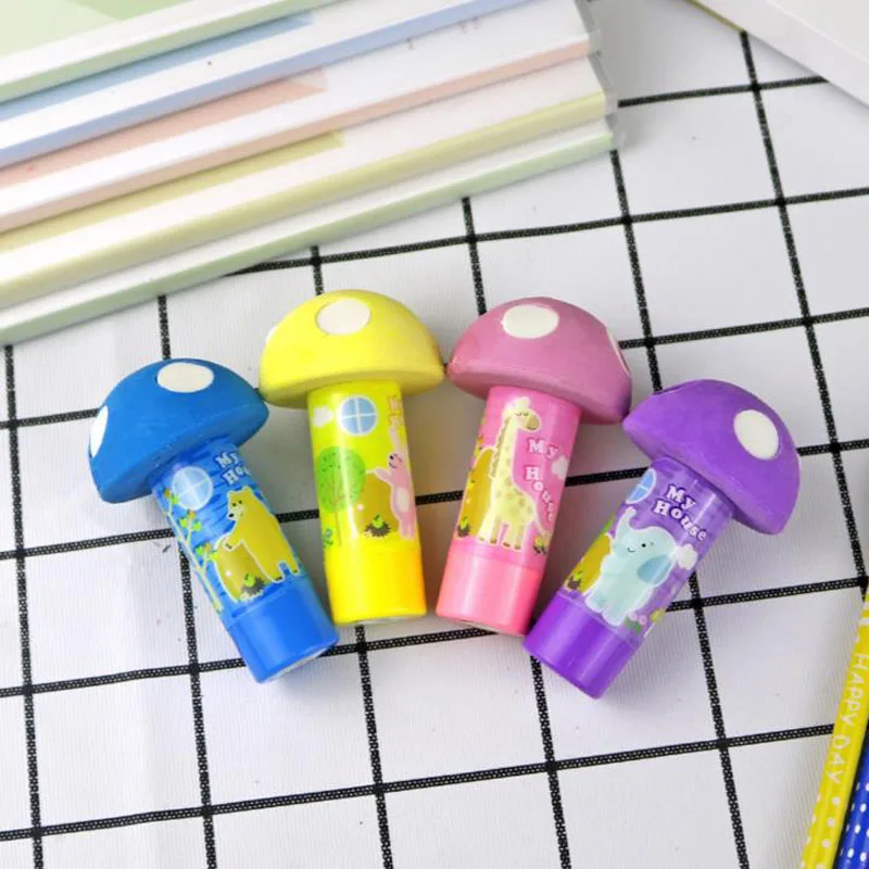 

1 Pcs Kawaii Bear Mushroom Eraser Rubber with Pencil sharpener Eraser Primary Student Prizes Student Gift Stationery