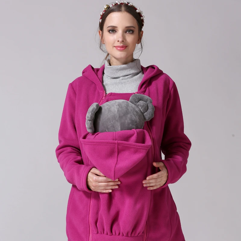 Emotion Moms Winter Breastfeeding Nursing Tops Multi Function Maternity Coat Kangaroo Coat for Pregnant Jacket Maternity Clothes 5