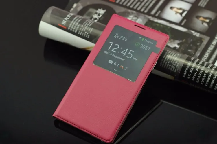 Auto Sleep Wake Flip Cover Smart Touch View Shell With Chip Original Leather Case For Samsung Galaxy Note 3 Note3 N9000 N9005 cute samsung phone case