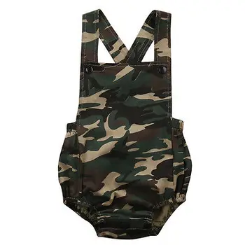 

Cotton 2017 one piece Newborn Baby Boy Girls army green suit Romper Jumpsuit Kids Clothes Outfits 0-18