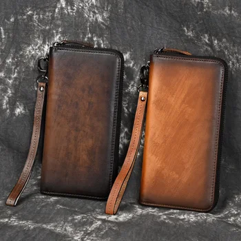 

European and American styl genuine leather men wallet casual purse high quality multi-card position wallets clutch bag